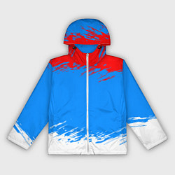 Ветровка с капюшоном женская Патриот - флаг, цвет: 3D-белый