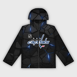 Ветровка с капюшоном женская Вашингтон Кэпиталз - плиты с подсветкой, цвет: 3D-черный