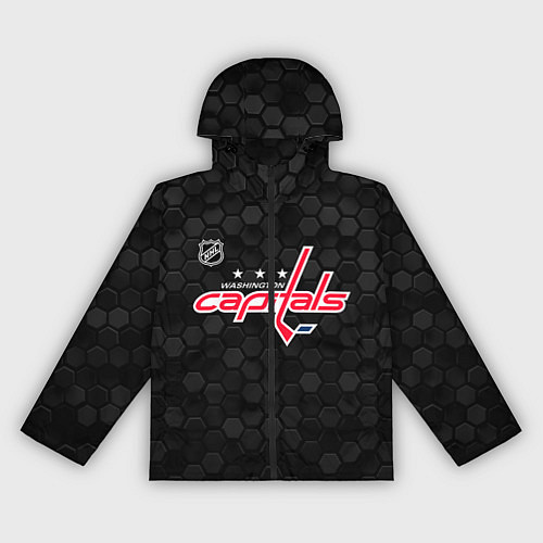 Женская ветровка Вашингтон Кэпиталз - черные соты / 3D-Черный – фото 1