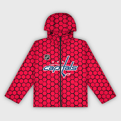 Женская ветровка Вашингтон Кэпиталз - красные соты / 3D-Черный – фото 1