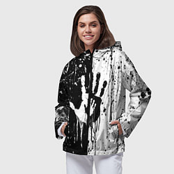 Ветровка с капюшоном женская Антиматерия подтеки, цвет: 3D-черный — фото 2