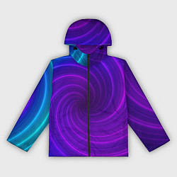 Ветровка с капюшоном женская Фиолетовая спираль, цвет: 3D-черный