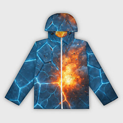 Ветровка с капюшоном женская Взрыв из объемных плит, цвет: 3D-белый