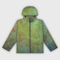 Ветровка с капюшоном женская Абстракция - green oil stain, цвет: 3D-черный