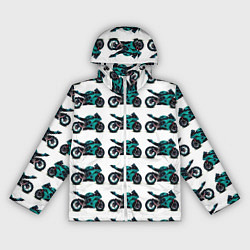 Ветровка с капюшоном женская Motorbike light blue, цвет: 3D-белый