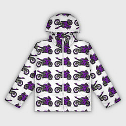 Ветровка с капюшоном женская Motorcycle purple, цвет: 3D-белый