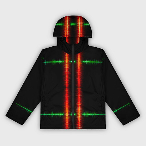 Женская ветровка Color black green red lines / 3D-Черный – фото 1