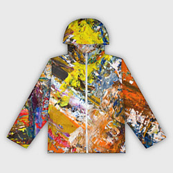 Ветровка с капюшоном женская Живая Абстракция: Поток Цветов и Форм в Постоянном, цвет: 3D-белый