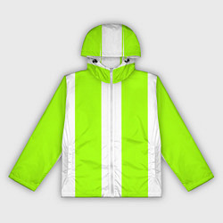 Ветровка с капюшоном женская Color light green white stripes, цвет: 3D-белый