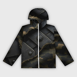 Ветровка с капюшоном женская Порванная камуфляжная ткань с металлом, цвет: 3D-белый