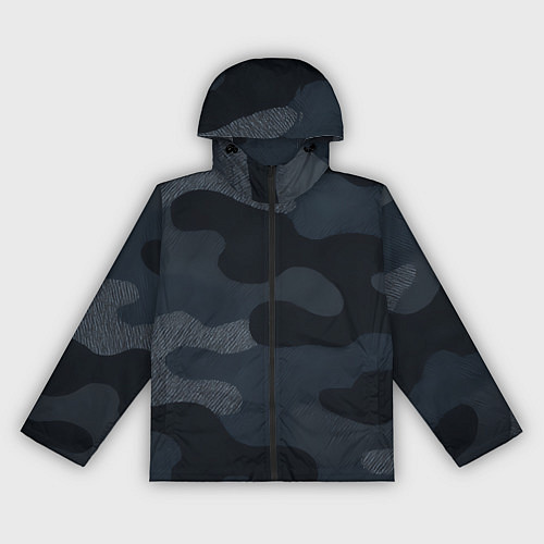 Женская ветровка Текстурный камуфляж на ткани / 3D-Черный – фото 1