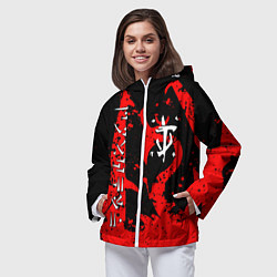 Ветровка с капюшоном женская Doom dark age dragon, цвет: 3D-белый — фото 2