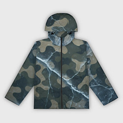Ветровка с капюшоном женская Ледяной камуфляж, цвет: 3D-черный