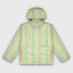 Ветровка с капюшоном женская Color beige cage blue stripes, цвет: 3D-белый