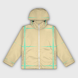 Ветровка с капюшоном женская Color beige green stripes, цвет: 3D-белый
