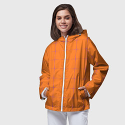 Ветровка с капюшоном женская Color orange stripe, цвет: 3D-белый — фото 2