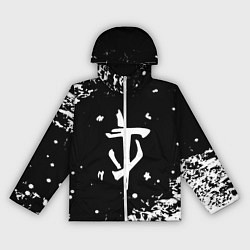 Ветровка с капюшоном женская Doom белый всплеск красок, цвет: 3D-белый