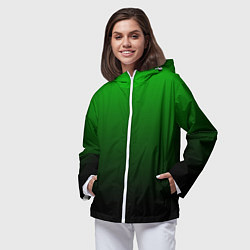 Ветровка с капюшоном женская Green gradient, цвет: 3D-белый — фото 2