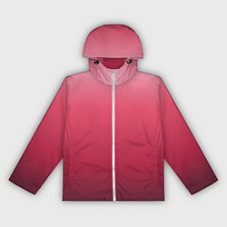Ветровка с капюшоном женская Градиент гранатовый, цвет: 3D-белый