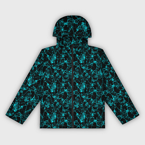 Женская ветровка Голубой с черным абстрактный узор / 3D-Черный – фото 1
