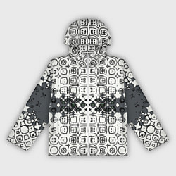 Ветровка с капюшоном женская Серая узорчатая метаморфоза, цвет: 3D-белый