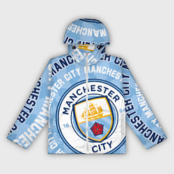 Ветровка с капюшоном женская Манчестер Сити надписи и логотип, цвет: 3D-белый