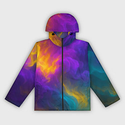 Ветровка с капюшоном женская Смешение разноцветных красок, цвет: 3D-черный