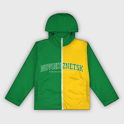 Ветровка с капюшоном женская Новокузнецк, зелёно-жёлтый, цвет: 3D-белый