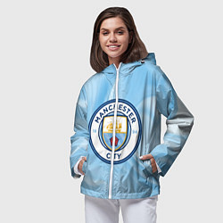 Ветровка с капюшоном женская Фк Манчестер Сити, цвет: 3D-белый — фото 2