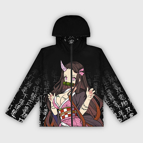 Женская ветровка Клинок, рассекающий демонов, Незуко Комадо / 3D-Черный – фото 1