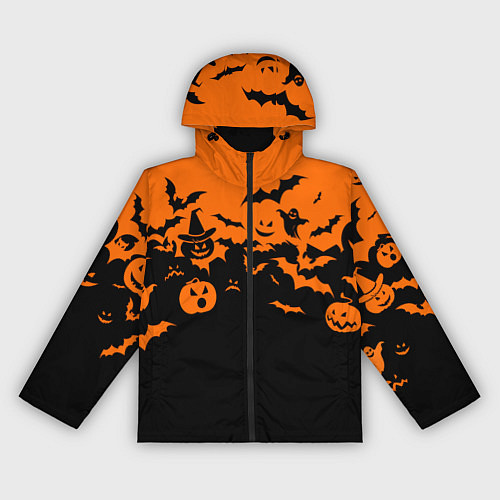 Женская ветровка Хэллоуин тыквы и призраки / 3D-Черный – фото 1
