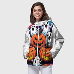 Ветровка с капюшоном женская Happy Halloween 25, цвет: 3D-белый — фото 2