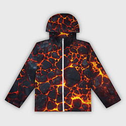 Ветровка с капюшоном женская Огненная лава вулкана, цвет: 3D-белый