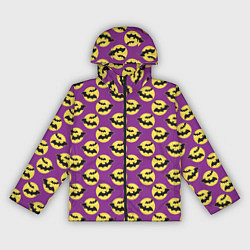 Ветровка с капюшоном женская Паттерн с летучими мышами, цвет: 3D-черный