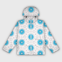 Ветровка с капюшоном женская Цветочно-геометрический узор, цвет: 3D-белый