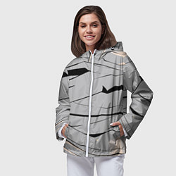 Ветровка с капюшоном женская Мумия бинты, цвет: 3D-белый — фото 2