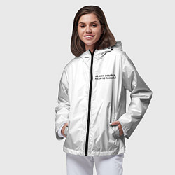 Ветровка с капюшоном женская На бога надейся черный арт, цвет: 3D-черный — фото 2