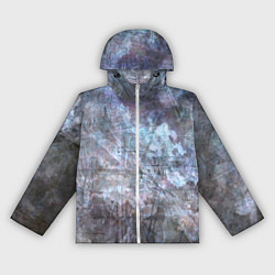 Ветровка с капюшоном женская Абстракция - gray-blue hurricane, цвет: 3D-белый