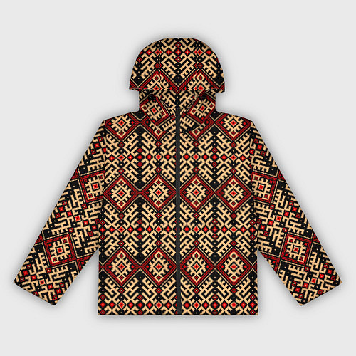 Женская ветровка Славянский вышивной орнамент макошь / 3D-Черный – фото 1