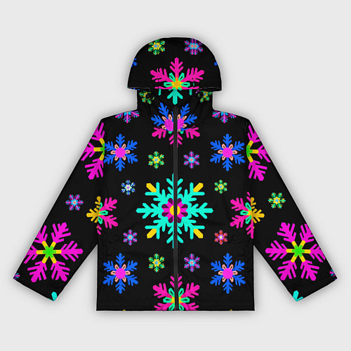 Женская ветровка Снежинки ретро / 3D-Черный – фото 1