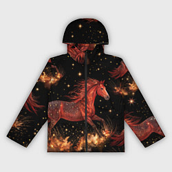 Женская ветровка Огненные лошади - паттерн