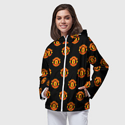 Ветровка с капюшоном женская Manchester United Pattern, цвет: 3D-белый — фото 2