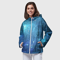 Ветровка с капюшоном женская Космос, цвет: 3D-белый — фото 2