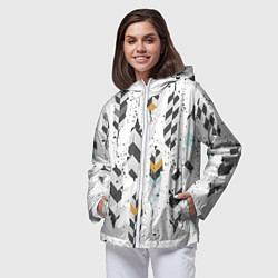Ветровка с капюшоном женская Перья, цвет: 3D-белый — фото 2