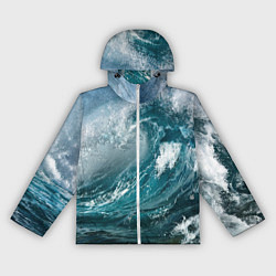 Ветровка с капюшоном женская Волна, цвет: 3D-белый