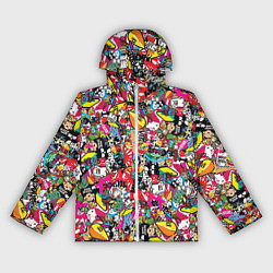 Ветровка с капюшоном женская Стикербомбинг, цвет: 3D-белый
