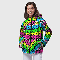 Ветровка с капюшоном женская Drop Dead: Acid Pattern, цвет: 3D-черный — фото 2