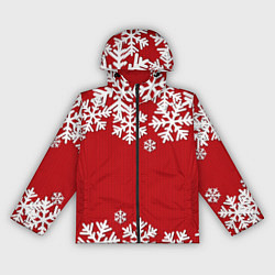 Ветровка с капюшоном женская Снежинки, цвет: 3D-черный