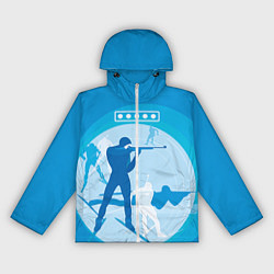 Ветровка с капюшоном женская Биатлон, цвет: 3D-белый