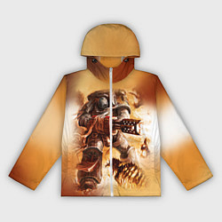 Ветровка с капюшоном женская Серый рыцарь, цвет: 3D-белый